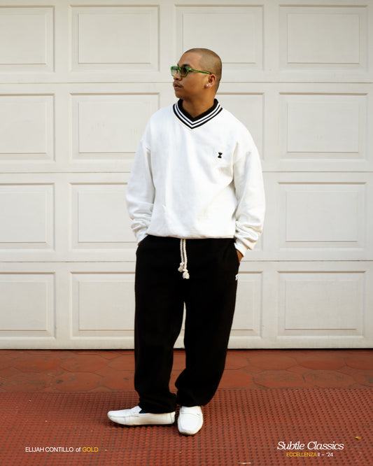 OFF WHITE V NECK SWEATER