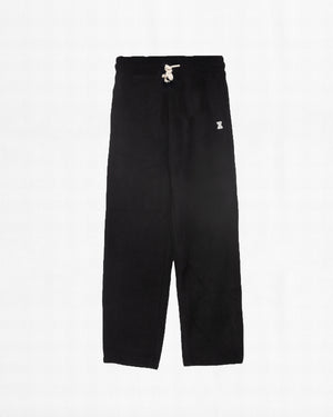 BLACK BRUSHED FLEECE LOUNGE PANTS