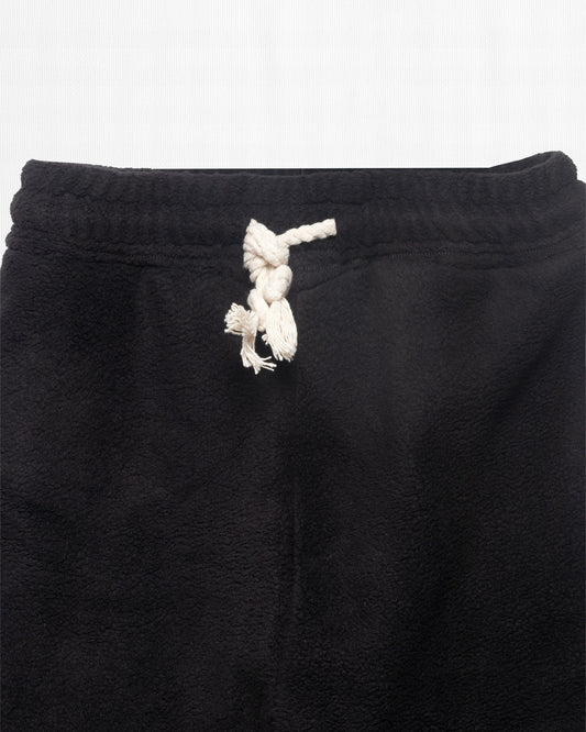 BLACK BRUSHED FLEECE LOUNGE PANTS