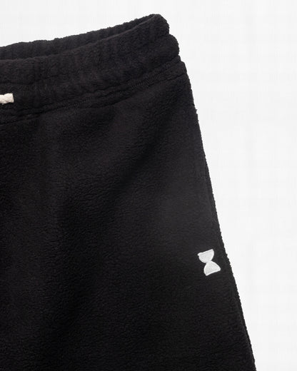 BLACK BRUSHED FLEECE LOUNGE PANTS