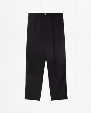 BLACK ON BLACK PINSTRIPE TROUSER PANTS