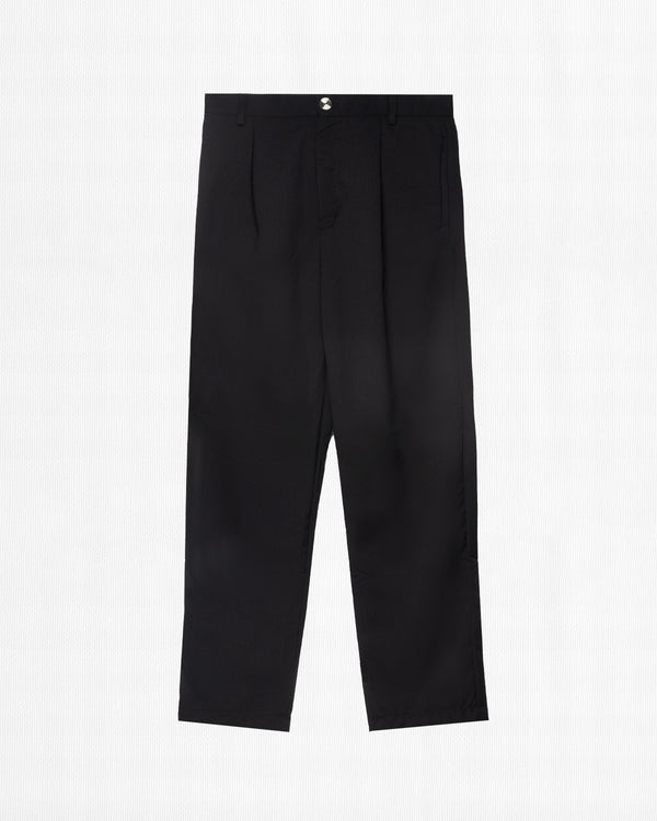 BLACK ON BLACK PINSTRIPE TROUSER PANTS