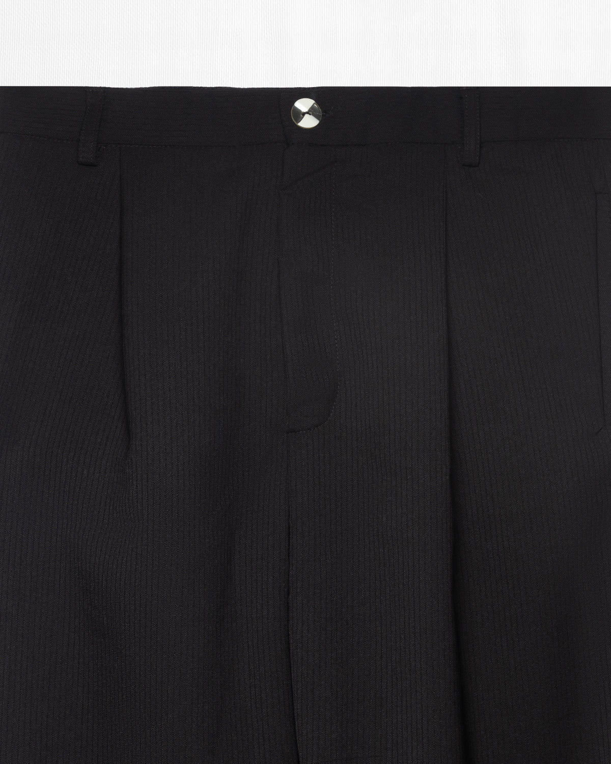 BLACK ON BLACK PINSTRIPE TROUSER PANTS