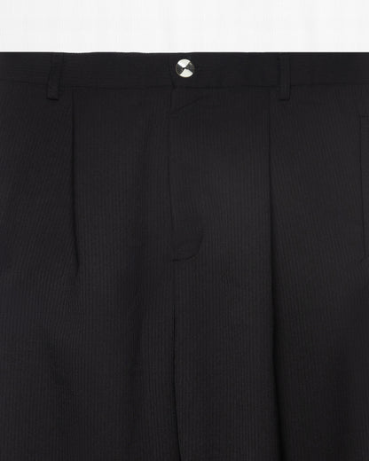 BLACK ON BLACK PINSTRIPE TROUSER PANTS