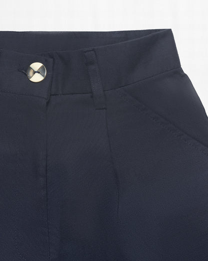 BLUE PLEATED WOMEN'S SHORTS