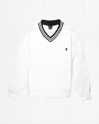 OFF WHITE V NECK SWEATER