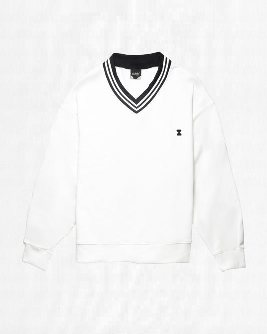 OFF WHITE V NECK SWEATER