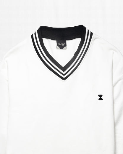OFF WHITE V NECK SWEATER