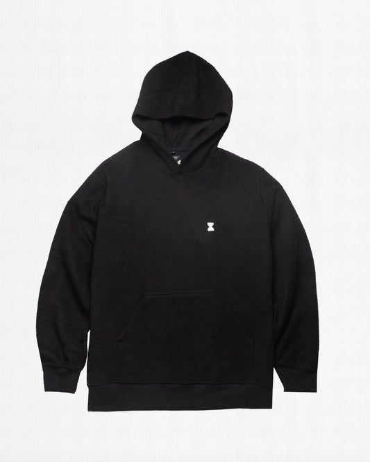 SOLID BLACK REGULAR HOODIE BRUSHED FLEECE