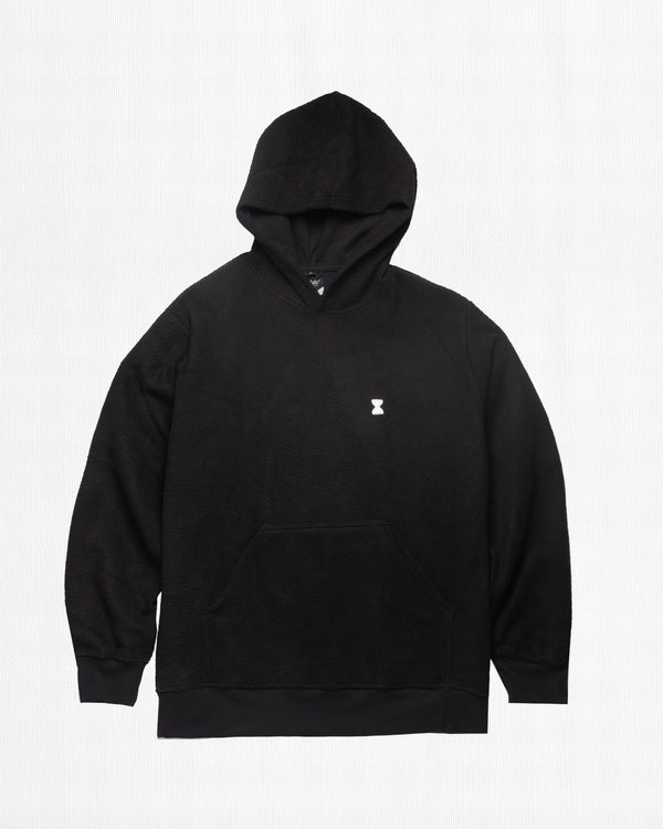 SOLID BLACK BRUSHED FLEECE HOODIE