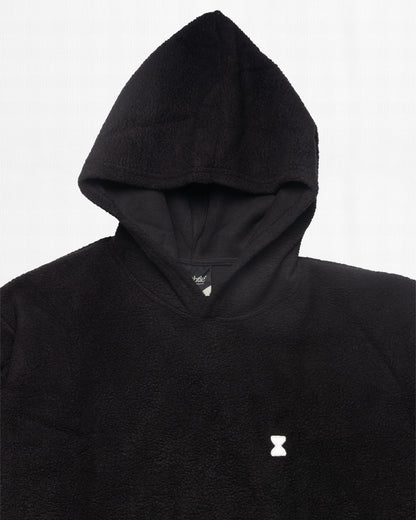 SOLID BLACK REGULAR HOODIE BRUSHED FLEECE