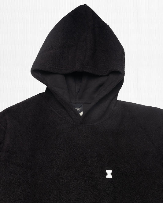 SOLID BLACK BRUSHED FLEECE HOODIE